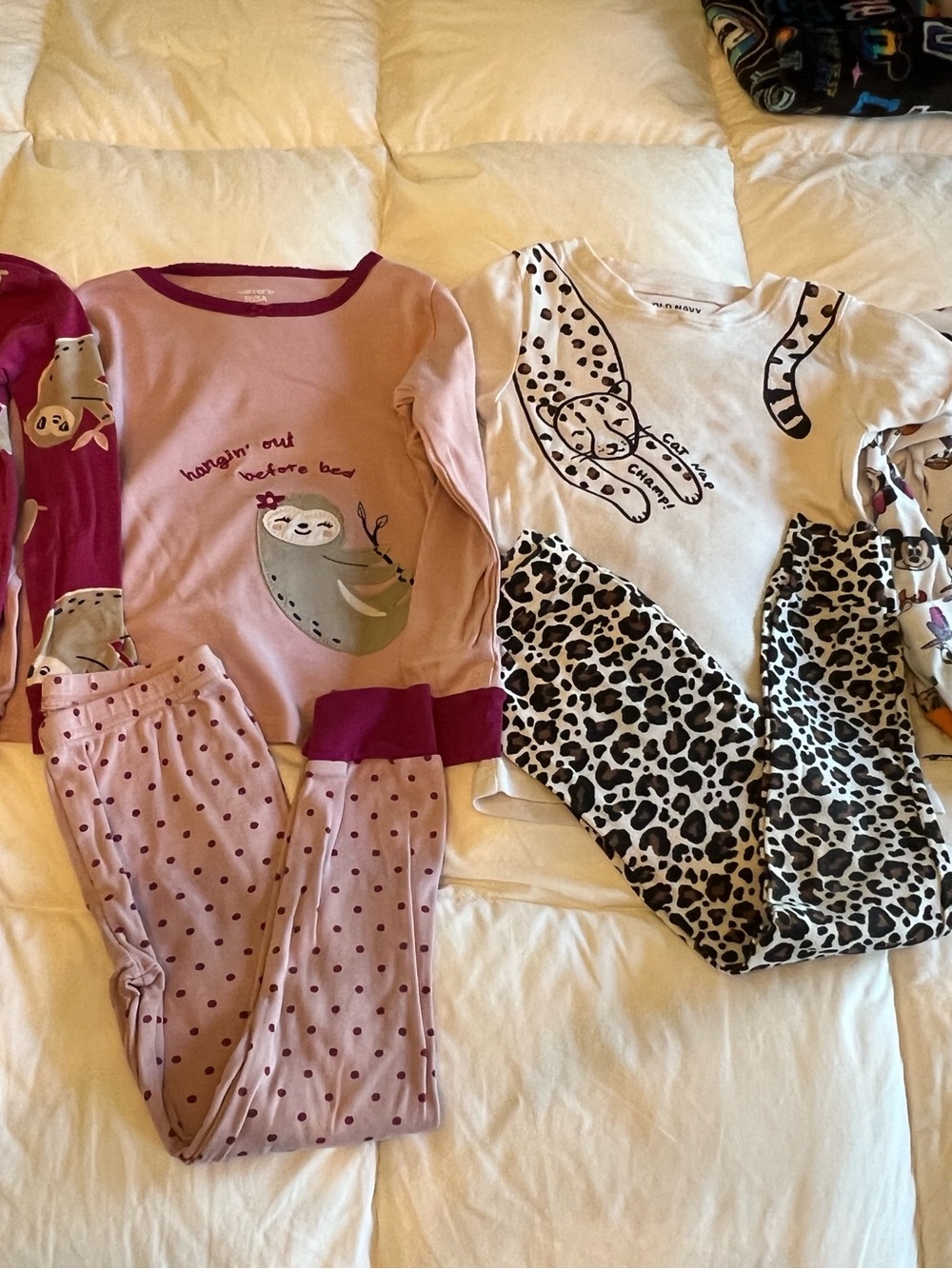 Carter's Pink Sloth Pajama Set with Polka Dot Pants